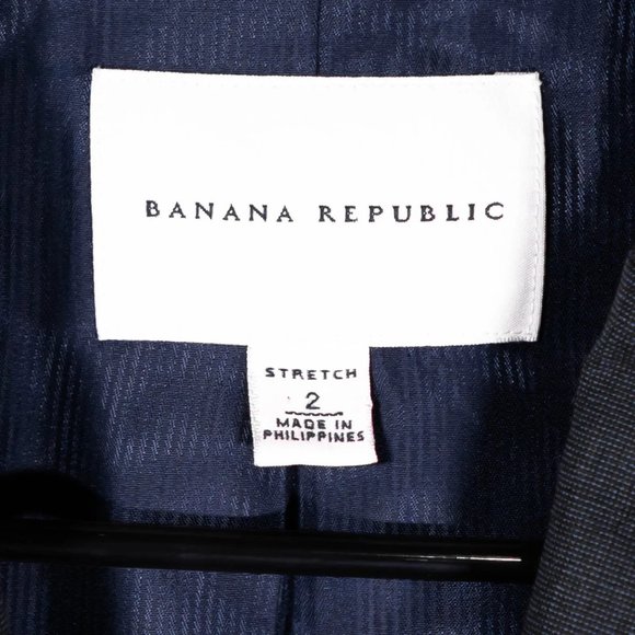 Banana Republic Women's Blazer Gray Wool Two Button Stretch Lined Suit Jacket 2 - Picture 3 of 8